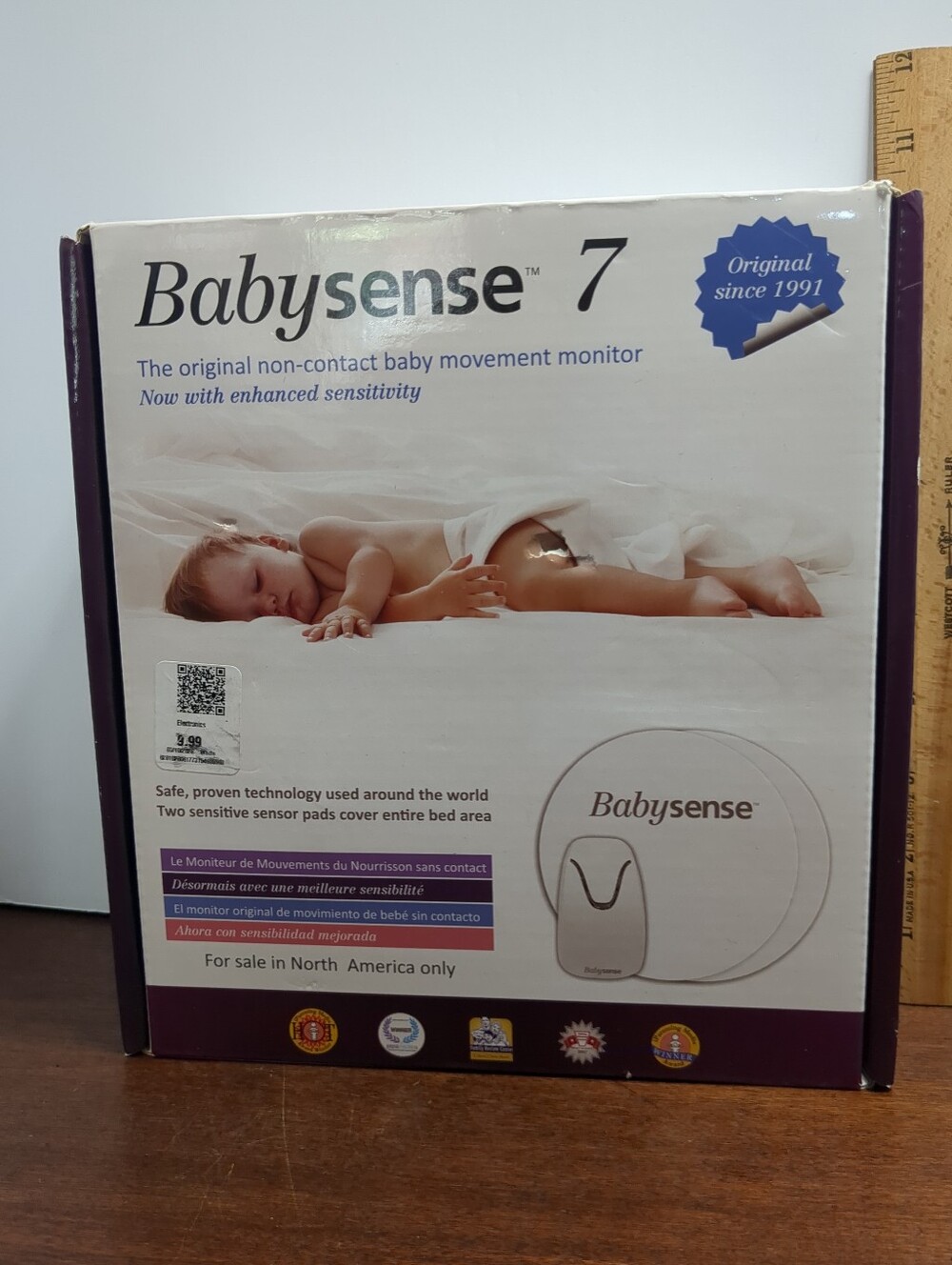 BabySense 7 The Original Non-Contact Movement Baby Monitor White